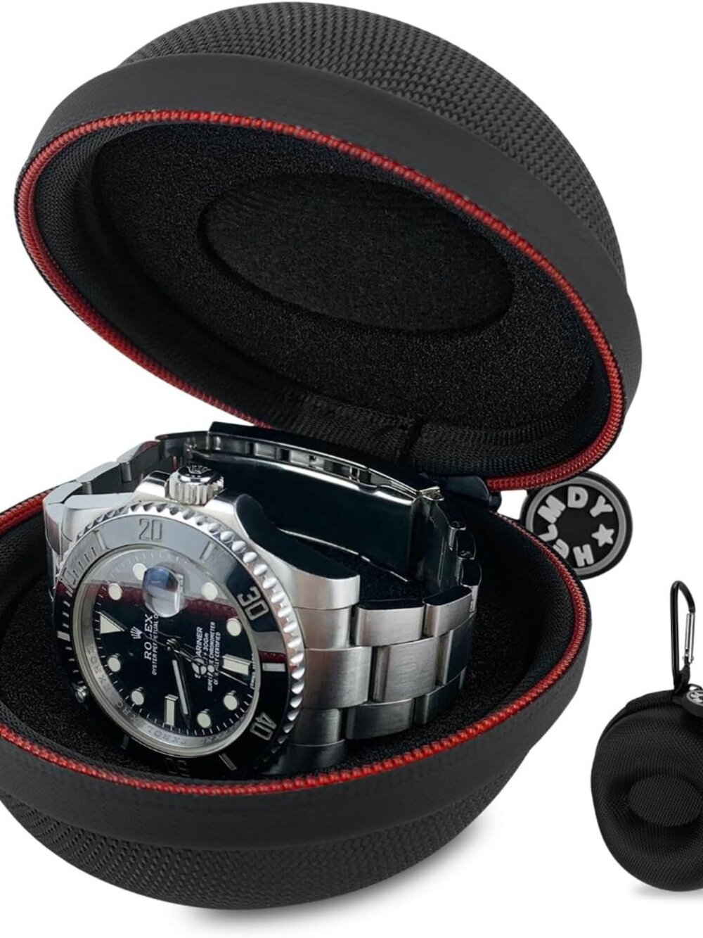 Watch Travel Case Waterproof Single Box For Men, Nylon Portable Watch Organizer